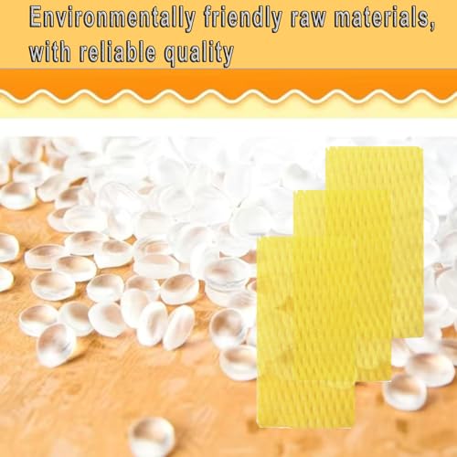 50 Pieces Fruit Protection Mesh Bags Foam Mesh Keep Safe Sleeves for Large Supermarkets, Shops, Yellow