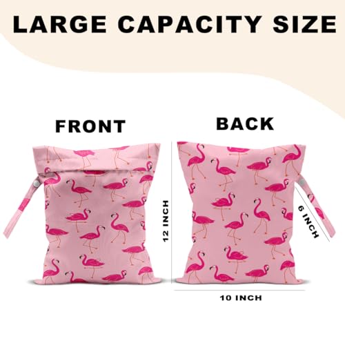 2Pcs Pink Flamingo Wet Bags, Flamingo Gifts for Women Girls Friends - color: Flamingo and plant 1423