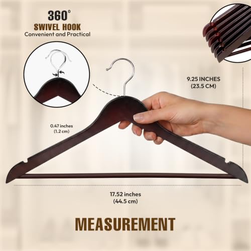 Utopia Home Wooden Hangers 30 Pack – Slim Suit Hangers Brown - color: Brown, size: Pack of 30