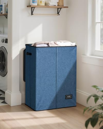 SOLEDI 130L Laundry Hamper with Lid, Large Collapsible Laundry Basket - color: Blue, size: 130L