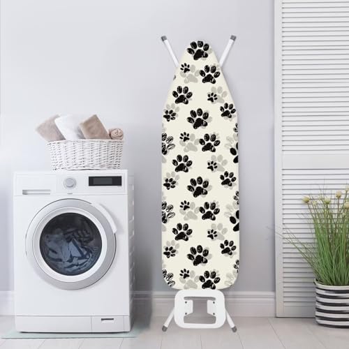 Flashideas Dog Paw Prints Ironing Board Cover and Pad 15 x 54 Heavy Duty Iron Board Covers Standard Size Padding Decorative Covers for Most Iron Boards Ironing Pad Cover - color: Dog Paw Prints 2