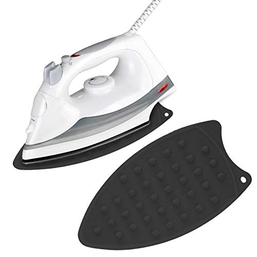 Pack of 2 Assorted Color Multi-function Heat Resistant Silicone Mat Rest Pad for Ironing Board Steamer Iron - Black