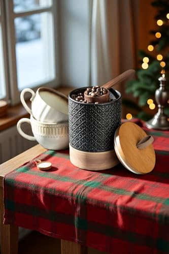 Miamolo Ceramic Jar with Lid, Airtight Coffee Container, Black & 28 fl.oz - color: Black, size: 28 fl.oz
