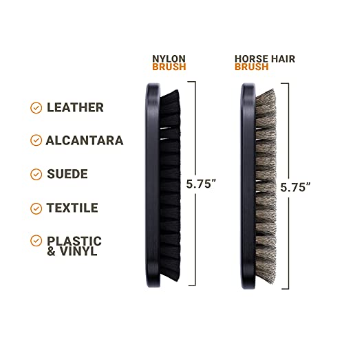 Leather and Alcantara Brush Set for Detailing Leather Seats, Steering Wheels | 2-Pack |