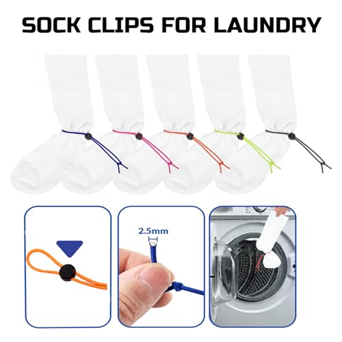 Sock Clip-Sock Holder - 50 Pcs Sock Clips for Laundry Locks Your Socks Laundry Sock Holder Sock Tie Clips Sock Organizer for for Washing Machine and Dryer with The Sock Laundry Organizer