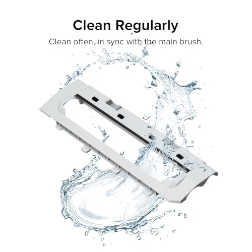 roborock Rubber Main Brush Cover Replacement Qrevo CurvX Robot Vacuum Cleaner, Roller Brush Cover Accessories Parts (White) - style: Main Brush Cover - Type E