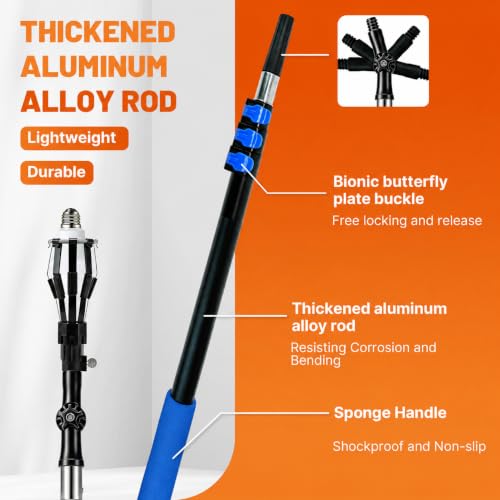 Light Bulb Changer for High Ceilings with Pole, 20FT Reach, Chandelier Kit (Blue) - color: Blue