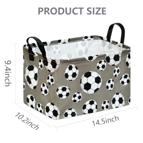 Rectangular Soccer Basket Box Hamper Storage Basket Collapsible Organizer Bin Gift Shelf Baskets for Home and Kitchen Storage - color: Gray Soccer