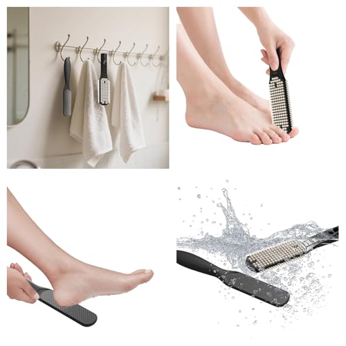 Foot File Pedicure Tool Callus Remover, Durable Foot Scrubber Dead Skin Remover, Professional Toe Cleaning Brush - color: 10.63'' Black