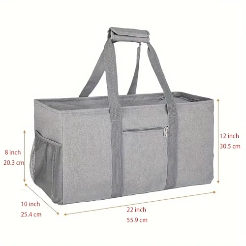 Extra Large Utility Tote Bag - Reusable Grocery Bags Foldable Heavy Duty - color: Grey, style: Covered
