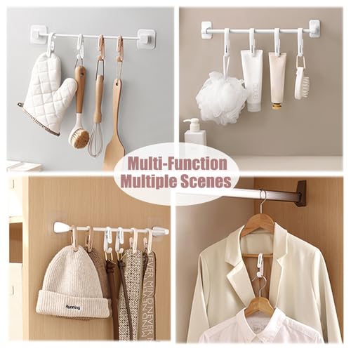 10Pcs Laundry Hooks with Clips Hanger Closet Organizer Clamps Hanging Socks Boot Bras Towels Shower Pegs for Bathroom Wardrobe Kitchen Office Holders Clothes Pins Heavy Duty Outdoor, Brown - color: Light Brown