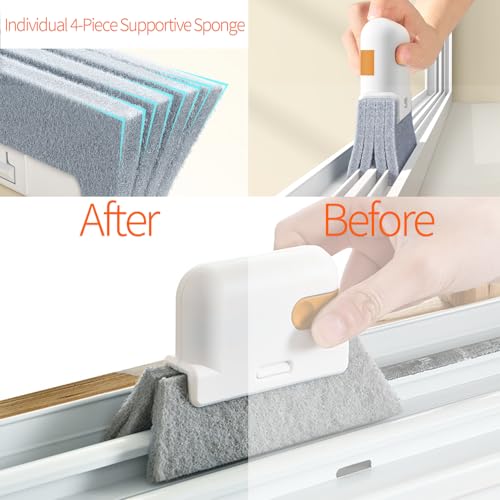 Window Sill Cleaner Tool - 14 Pcs Magic Door Window Track Cleaning Tool Kit - size: 14 PCS