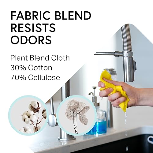 Swedish Wholesale Dishcloths Reusable 8" x 7" Sponge Cloths, Bulk 10 Pack of High Absorbent Cellulose Dish & Kitchen Cleaning Hand Towels, Wring to Dry & Machine Wash, Odor Resistant, Assorted Colors - color: Assorted - Reusable Cleaning Cloths