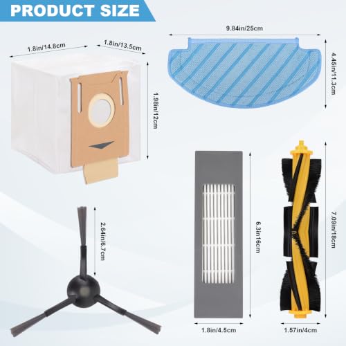 Replacement Parts for ECOVACS DEEBOT OZMO T8 T8+ T8 Aivi T8 AIVI+ T8 MAX T9+ T5 N8+/N8+ Plus N8 Pro N8 Pro+/N8 Pro+ Plus N10 Plus N7 OZMO 920 950 Yeedi Vac 2 Pro Vac Max Vac Station - Accessories - color: OZMO T8 Replacement Kit