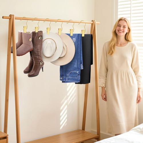 30 Pack Gold Hangers for Closet, Clips Hangers with Hooks, Clothes Pin - color: Gold, size: 30pcs