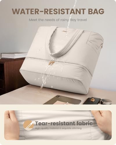 LOVEVOOK Travel Duffle Bag, Puffer Weekender Bags for Women with Shoe Compartment, Carry On Overnight Hospital Bag, Gym Tote