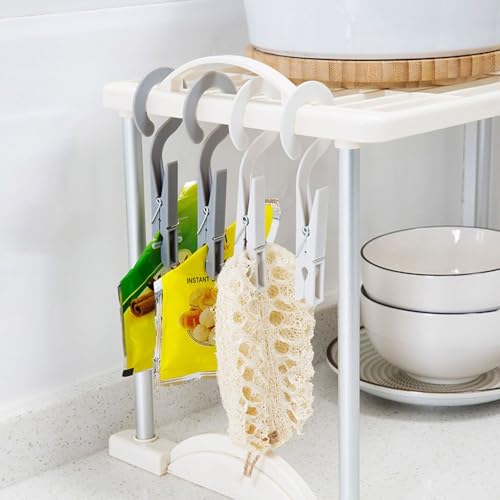 20-Pack Drying Clips Laundry Hooks, Portable Clothes Pins Hanging, Plastic Clips Hanger Best for Home Travel Outdoor - (Dark Grey) - color: Dark Grey