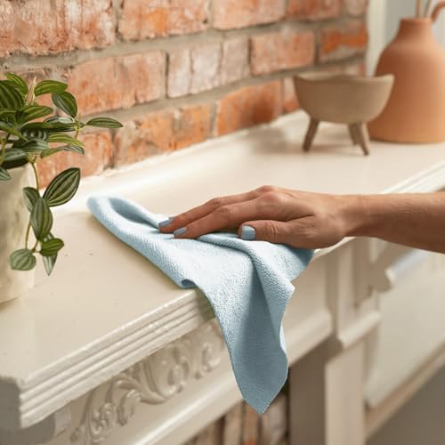 S&T INC. Microfiber Cleaning Cloth, 100 Pack, 11.5" x 11.5", Blue - color: Blue