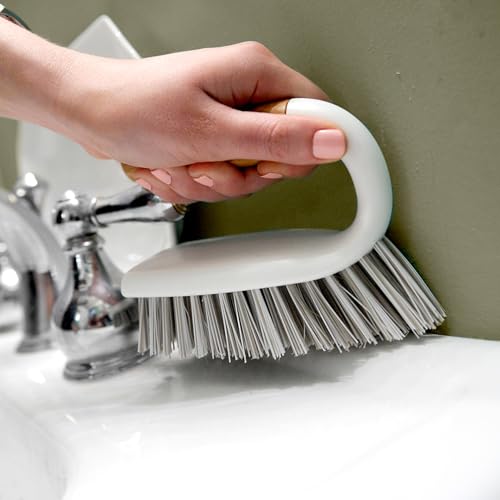 Full Circle The Mighty Scrub All Purpose Brush, Tile, Grout, White