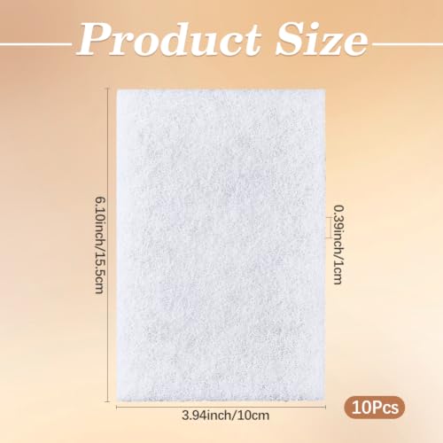 CREATCABIN 10Pcs White Scrubbing Pad Non Scratch Scouring Pads 4 x 6 Inch Non Woven Scouring Sponge Light-Duty Multipurpose Abrasive Multi Surface Scrubber for Cleaning Polishing Home Kitchen Workshop - size: 15.5 x 10 cm