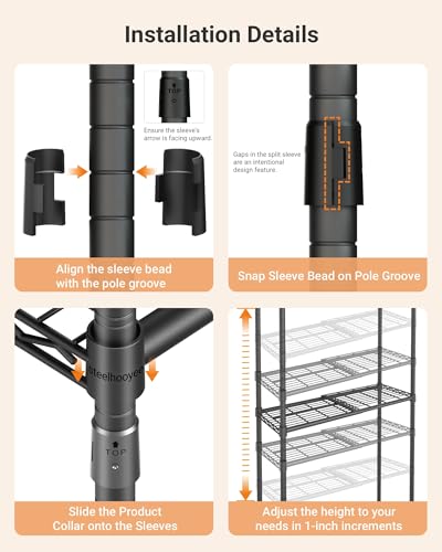 Expandable Closet Clothes Rack Adjustable Height & Width (22"-38")