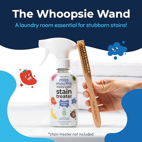 Miss Mouth's Messy Eater Stain Treater 4oz and Laundry Brush – Gentle Fabric Scrub Brush for Spot Cleaning, Pre-Treating Stains & Delicates