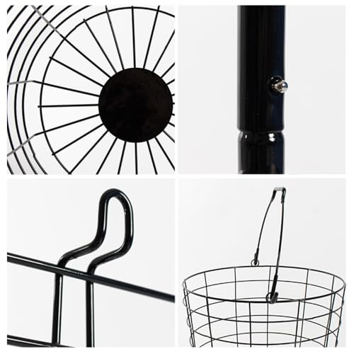 Farios 3 Tier Rolling Laundry Hamper, Black