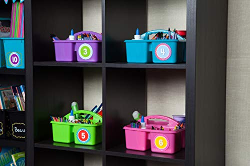 Teacher Created Resources Pink Portable Plastic Storage Caddy 6-Pack for Classrooms, Kids Room, and Office Organization, 3 Compartment - color: Pink
