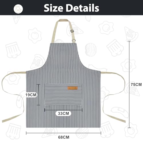 VALOME 2 Pack Kitchen Aprons with Pockets, Cooking Chef Apron for Men Women - color: Pink & Blue