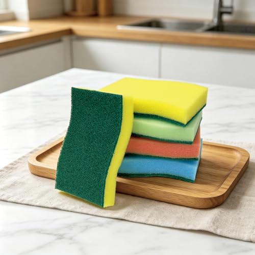 AIDEA Sponges Kitchen, 50 PK Heavy Duty Dish Sponge Kitchen, Scrub Sponges - style: Multicolor-S Shape