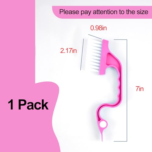 Window Track Cleaning Brush, Hand-held Magic Window Track Cleaning Tools, Ergonomic Handle, for Sliding Door, Sill, Multipurpose(Pink) - color: Pink