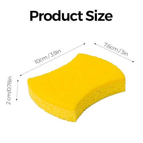 6-Pack Non-Scratch Kitchen Sponges – Durable Dish Sponges for Dishes, Pots, and Pans, Perfect for Cleaning Stainless Steel, Dishwashing, and More, Yellow - color: Yellow
