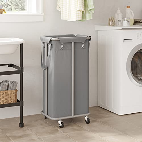 WOWLIVE 100L Rolling Laundry Basket with Wheels, Tall Laundry Hamper - color: Grey, size: 100 l (17.0×13.0×30.8 in)