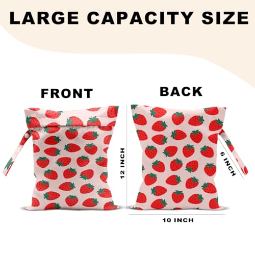 2Pcs Summer Fruits Wet Bag, Strawberry Orange Waterproof Travel Laundry Bag - color: Fruit 1424