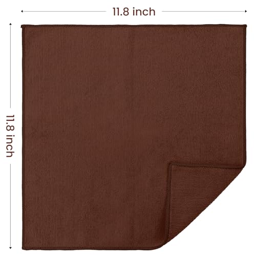 SIFANGKE Microfiber Cleaning Cloth, 12 Pack Brown Cleaning Rags for Housekeeping, Reusable Microfiber Towels for Car, Kitchen, Bathroom and Household Cleaning Supplies, 11.8"X11.8" - color: Q.brown, size: 1 Count (Pack of 12)