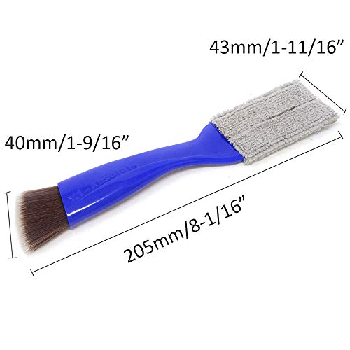yueton Double Ended Portable Cleaning Brush Mini Hand Held Magic Brush Duster for House, Car, Office (Blue) - color: Blue