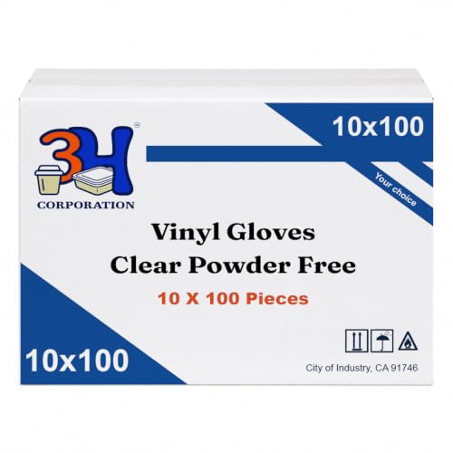 Vinyl Disposable Gloves, Latex Free, Powder Free, Food Safe for Meal Prep, Cooking, Cleaning, Hair Dye - color: Clear, size: 1000 - Medium
