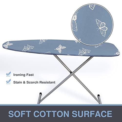 VividPaw Ironing Board Cover and Pad, Standard Size 15x54, Thick Padding - color: Retro Blue (Butterfly), size: 15" x 54"