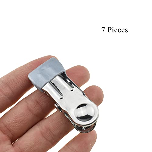 Hahiyo Stainless Steel Clothespins Sock Clip Laundry 2.2inch Length with Spring Strong Grip Windproof Easy Pinch Hang Handy Save Space Not Damage Leave Pinch Mark for Clothesline Towel Silver 7PCS - color: Silver-7p