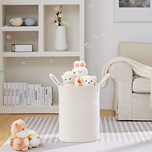 VIPOSCO 58L Tall Woven Laundry Basket Hamper, White - color: White, size: 58L