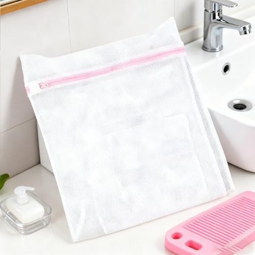 1pcs Mesh Laundry Bags for Delicates with Premium Zipper,Coarse Mesh Wash Bags,Travel Storage Organize Bag,Clothing Washing Bag for Laundry,Blouse, Bra,Hosiery, Stocking,Underwear, Lingerie 30×40cm