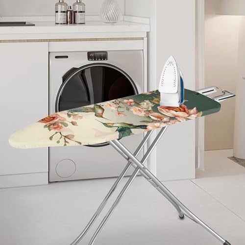Hummingbird Flower Ironing Board Cover and Pad 15 x 54 Iron Board Covers Suitable for Most Standard Ironing Boards Padding Decorative Cover with Elastic Edge Band Easy to Install - color: Hummingbird Flower 2