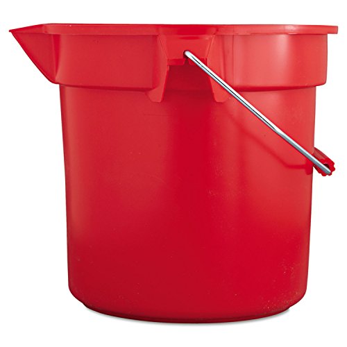 Rubbermaid Commercial Products BRUTE 3.5 Gallon Round Bucket Red Heavy-Duty Construction for Professional/Janitorial Cleaners - color: Chrome, Nickel, Red, size: 3.5 Gallon, style: Single Pack