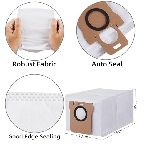 8 Pack Replacement Dust Bag for Xiaomi X10+ / X20+ / S20 / Dreame L10s Ultra / L20 Ultra / L10 Ultra Robot Vacuum Cleaners, 2.5L Large Capacity Auto-Seal Replacement Bag Accessories