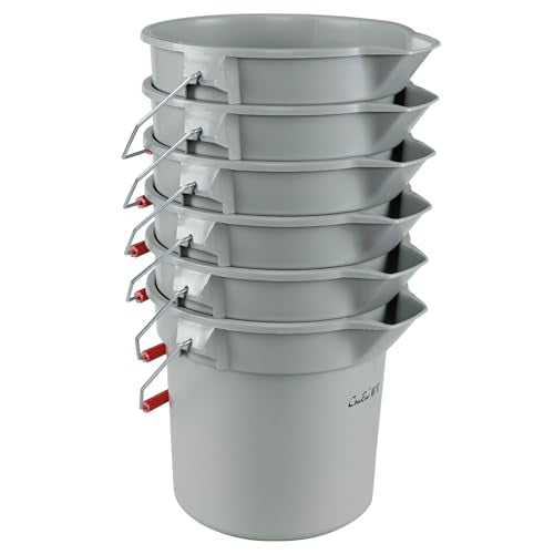 Commercial Cleaning Bucket Pail, 14-Quart, 6-Pack