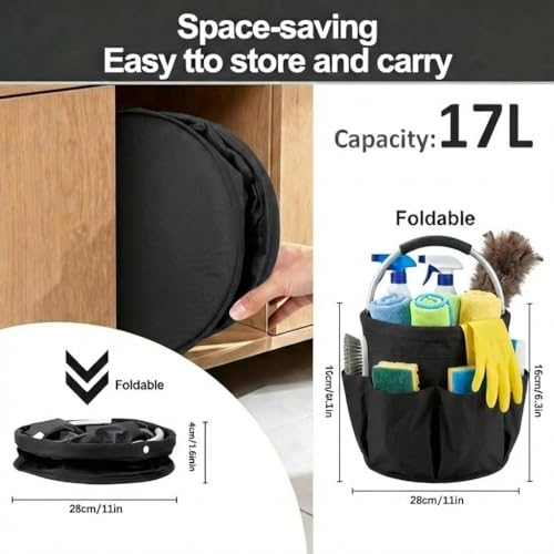 Cleaning Caddy For Cleaning Supplies Organizer Bucket - color: Black