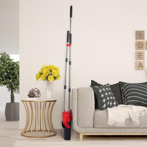 2-Pack Broom and Dustpan Combo Set,51" Long Handle,Black Red - color: Red Black 2-pack