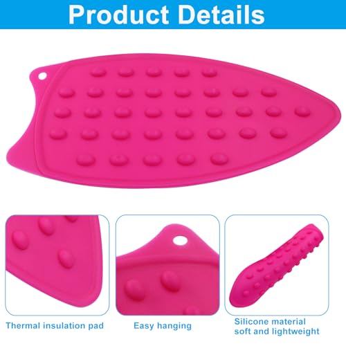 2 Pcs Silicone Iron Rest Pads Mat, Pink - color: Pink