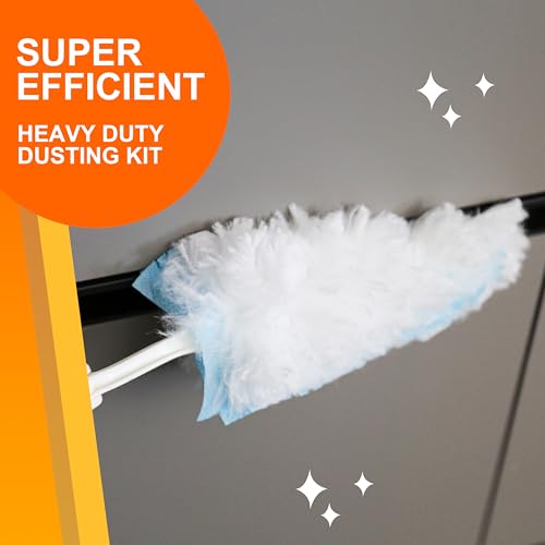 35 Duster Refills for Swiffer, Duster Refills Kit with & 2 Handle for Cleaning Home & Car, Heavy Duty Multi Surface for Office, Blinds, Ceiling Fans, Furniture - style: 35 Duster Refills & 2 Handle