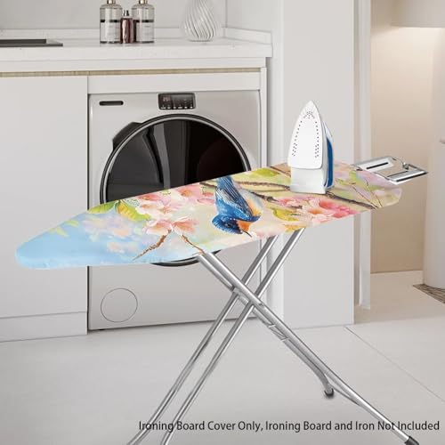 Bird Ironing Board Cover with Elastic Edge,Stain Resistant Ironing Board Cover and Pad Applicable Standard Size,Machine Washable - color: Bird